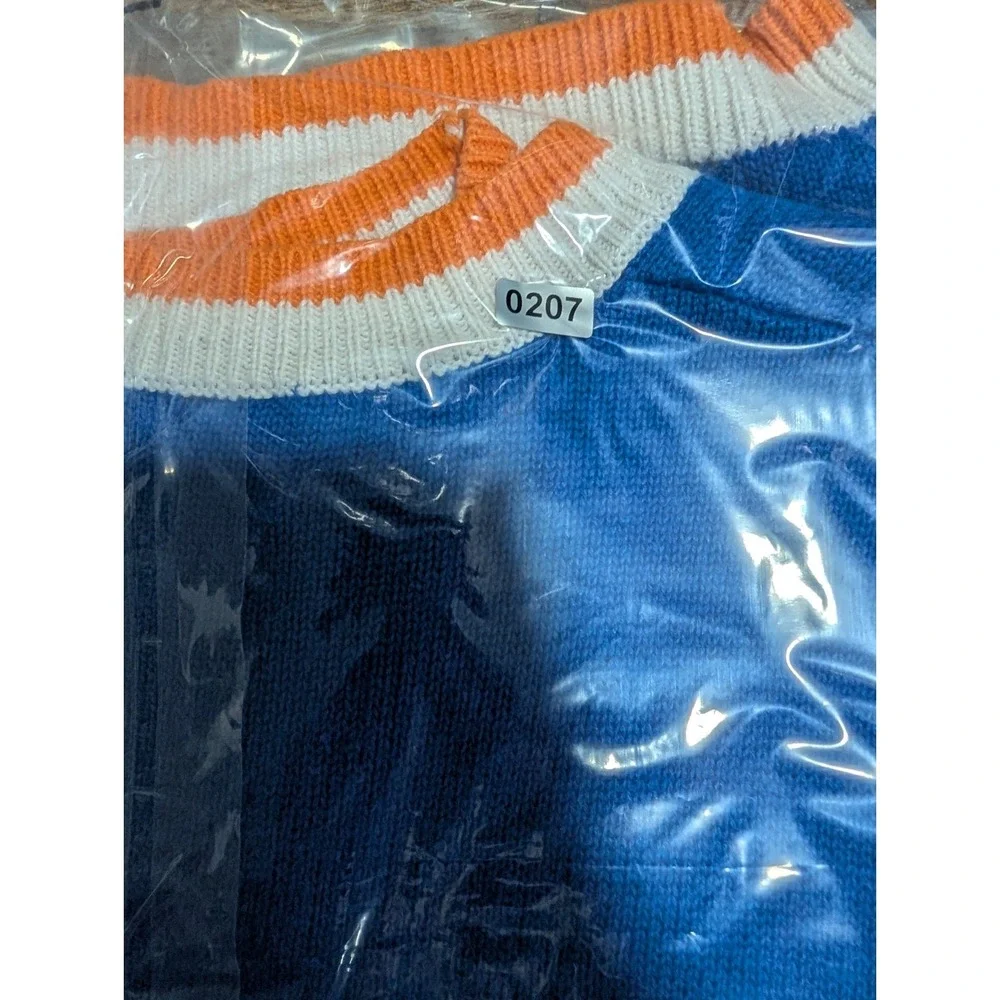 VTG 90s Florida Gators Sweater Vest Unisex M Blue Orange Chenille Cardigan